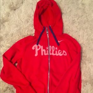 Nike Phillies zip up hooded sweatshirt ~ size M